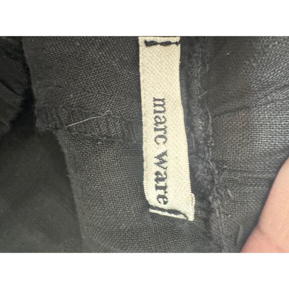 Marc Ware Womens 100% Linen Pull Up black pants lagen look lightweight Sze Large - Picture 5 of 5